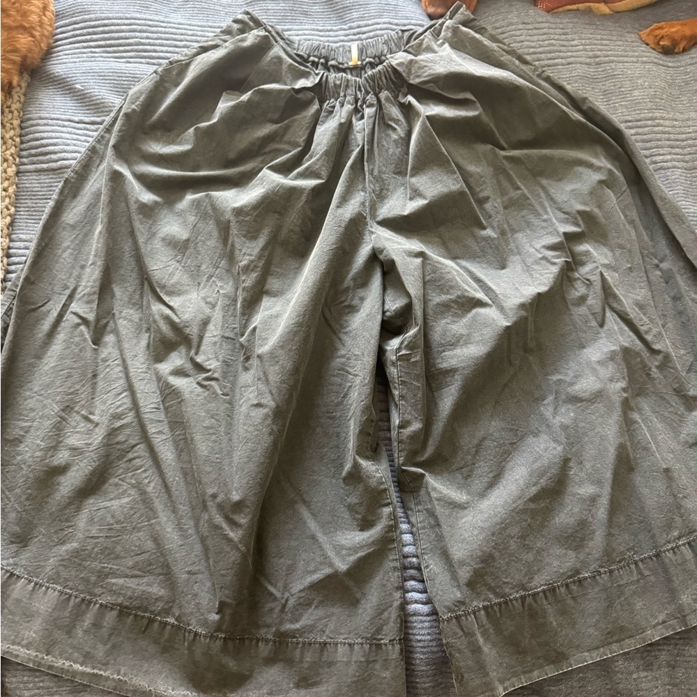 Free People Charcoal wide leg pants